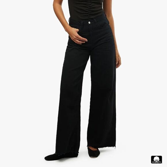 WeWoreWhat • Black wide leg jeans - Picture 1 of 7